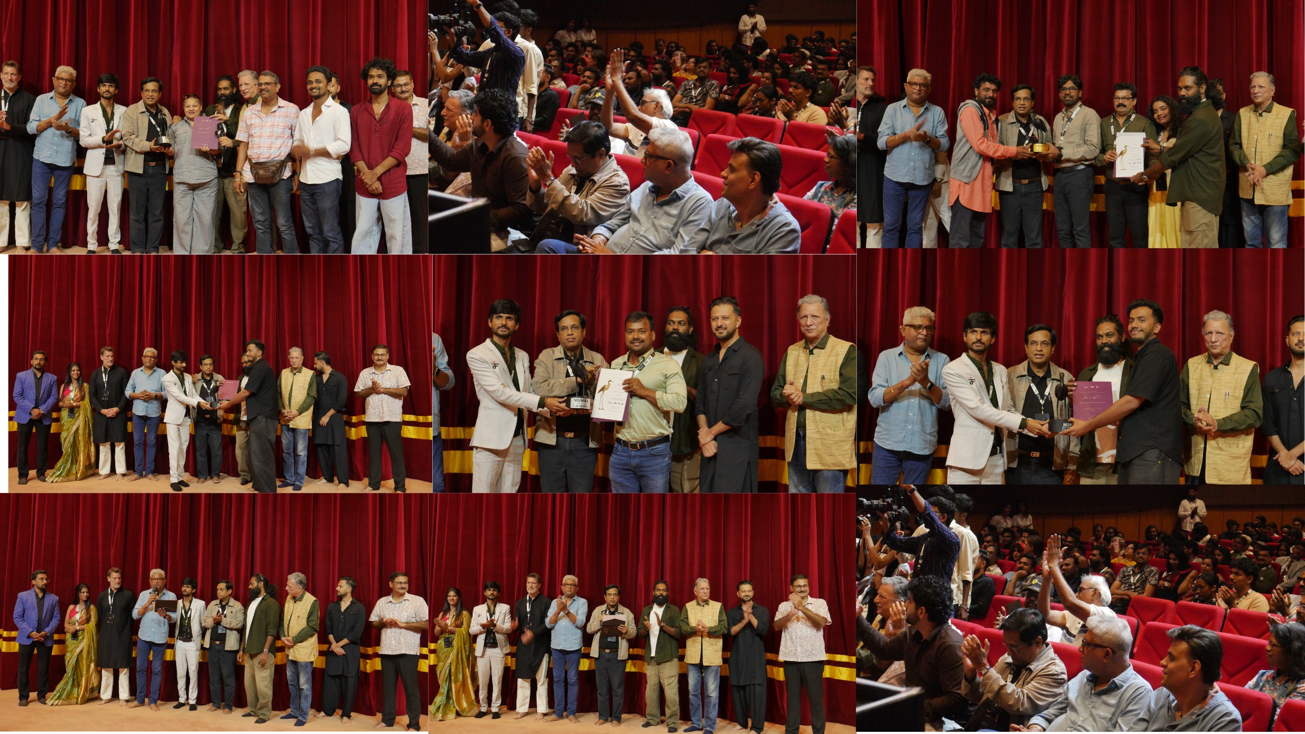 Award ceremonies and audience moments inside the festival auditorium